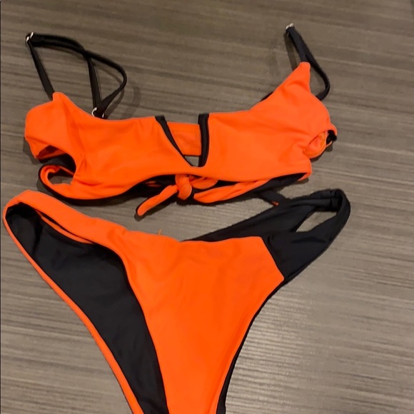 Orange and black bathing suit Clearance